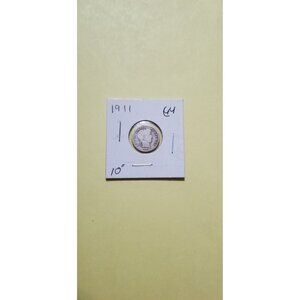 1911 Barber Silver Dime